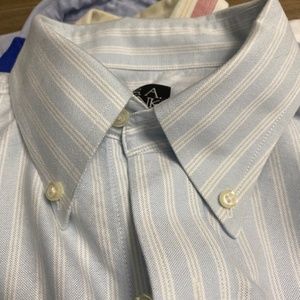 Lt Blue/white stripe LS Joseph A Banks Shirt